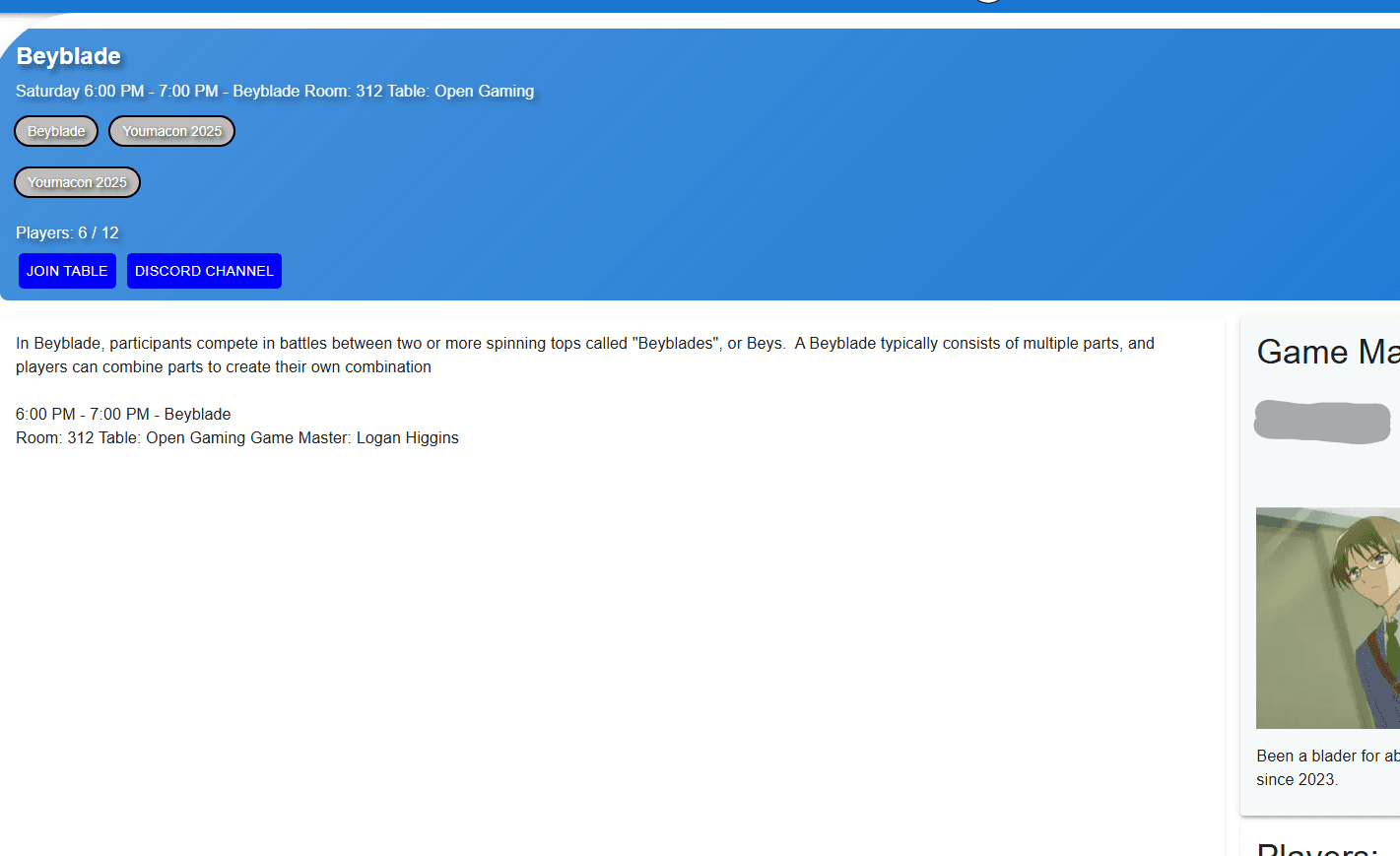 rollr.org table page